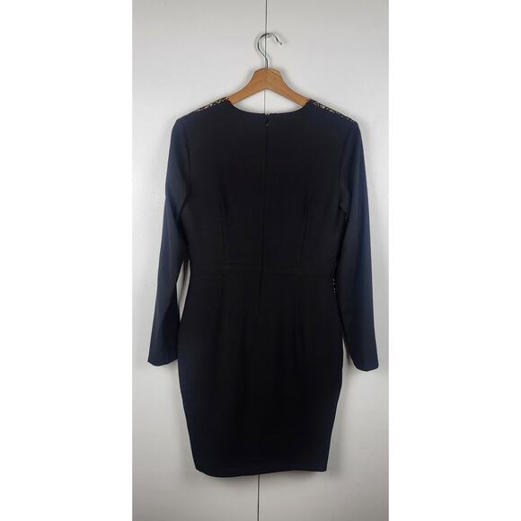 Misha Collection Paulina Scalloped Lace Trim Sheath Cocktail Mini Dress | M - Picture 10 of 13